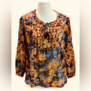 🌻✨Daniel Rainn Floral Blouse Black Mustard
Blue Print Pintuck🌻✨